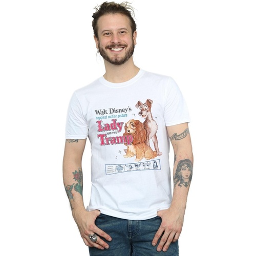 Vêtements Homme T-shirts manches longues Disney Lady And The Tramp Distressed Classic Poster Blanc