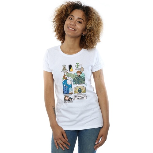Vêtements Femme T-shirts manches longues Fantastic Beasts Chibi Newt Blanc