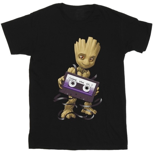 Vêtements Fille T-shirts manches longues Marvel Guardians Of The Galaxy Groot Cosmic Tape Noir