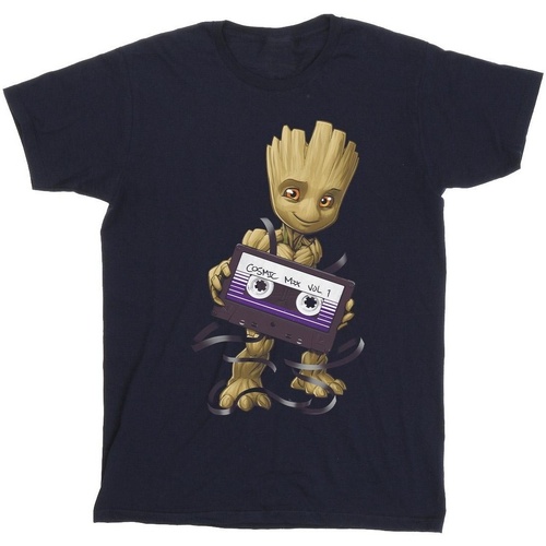 Vêtements Fille T-shirts manches longues Marvel Guardians Of The Galaxy Groot Cosmic Tape Bleu