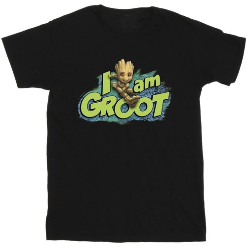 Vêtements Fille T-shirts manches longues Marvel Guardians Of The Galaxy I Am Groot Jumping Noir