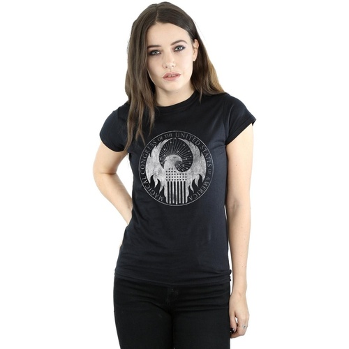 Vêtements Femme T-shirts manches longues Fantastic Beasts Distressed Magical Congress Noir