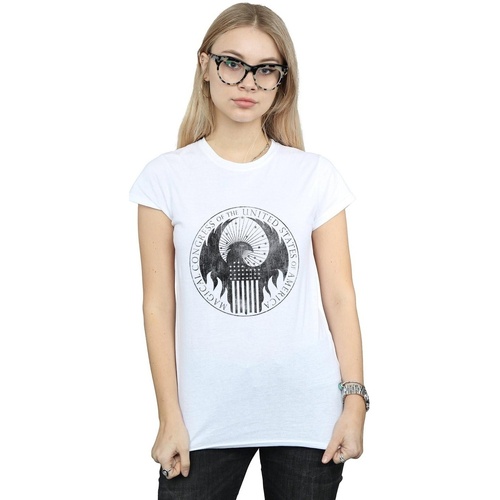 Vêtements Femme T-shirts manches longues Fantastic Beasts Distressed Magical Congress Blanc