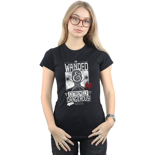 Vêtements Femme T-shirts manches longues Fantastic Beasts Wanded And Extremely Dangerous Noir