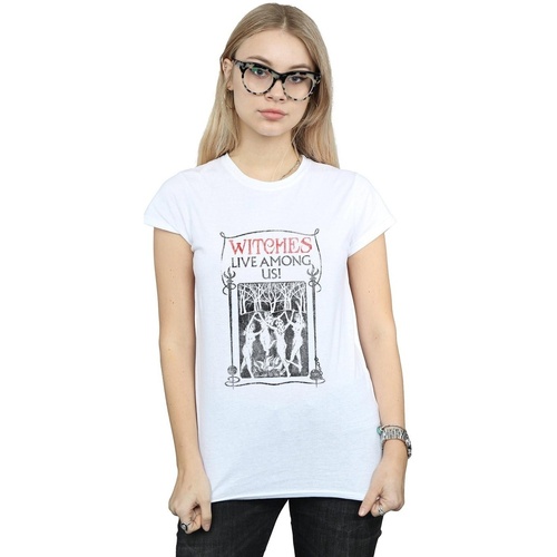 Vêtements Femme T-shirts manches longues Fantastic Beasts Witches Live Among Us Blanc