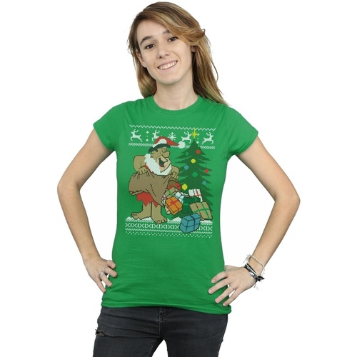 Vêtements Femme T-shirts manches longues The Flintstones Christmas Fair Isle Vert