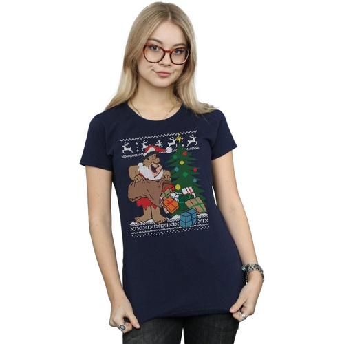 Vêtements Femme T-shirts manches longues The Flintstones Christmas Fair Isle Bleu