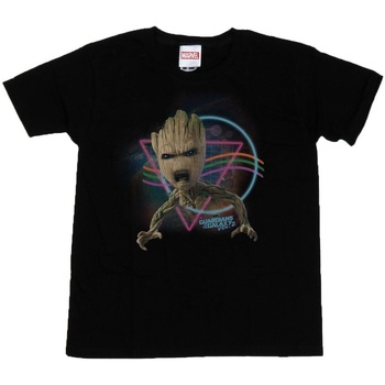 Vêtements Fille T-shirts manches longues Marvel Guardians Of The Galaxy Neon Groot Noir