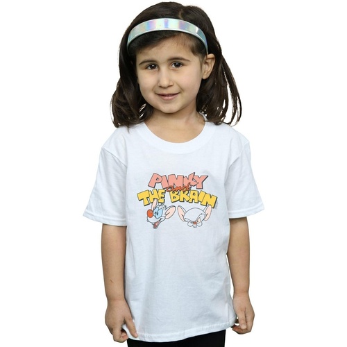 Vêtements Fille T-shirts manches longues Animaniacs Pinky And The Brain Heads Blanc