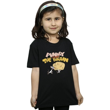 Vêtements Fille T-shirts manches longues Animaniacs Pinky And The Brain Cheese Head Noir