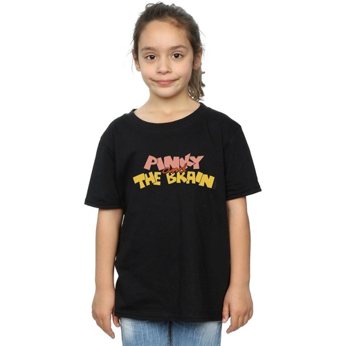 Vêtements Fille T-shirts manches longues Animaniacs Pinky And The Brain Logo Noir