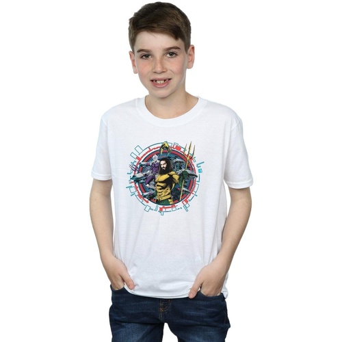 Vêtements Garçon T-shirts manches courtes Dc Comics Aquaman Circular Crest Blanc