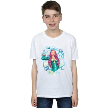 Vêtements Garçon T-shirts manches courtes Dc Comics Aquaman Mera Geometric Blanc