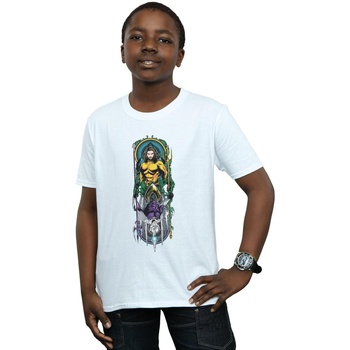 Vêtements Garçon T-shirts manches courtes Dc Comics Aquaman Ocean Master Blanc