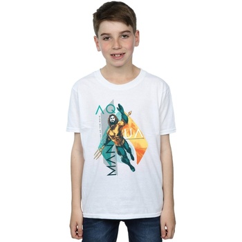 Vêtements Garçon T-shirts manches courtes Dc Comics Aquaman Tropical Icon Blanc