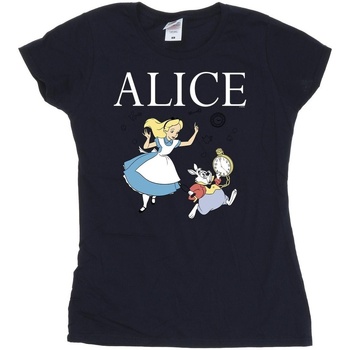 Vêtements Femme T-shirts manches longues Disney Alice In Wonderland Follow The Rabbit Bleu