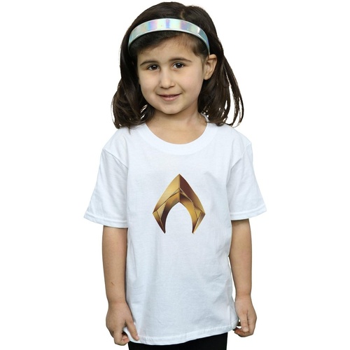 Vêtements Fille T-shirts manches longues Dc Comics Aquaman Emblem Blanc