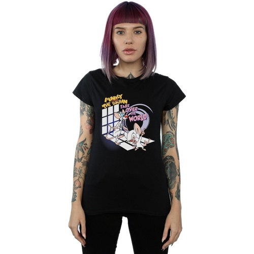 Vêtements Femme T-shirts manches longues Animaniacs Pinky And The Brain Take Over The World Noir
