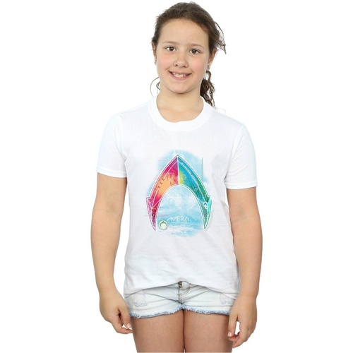 Vêtements Fille T-shirts manches longues Dc Comics Aquaman Mera Logo Blanc