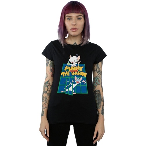 Vêtements Femme T-shirts manches longues Animaniacs Pinky And The Brain Laboratory Noir