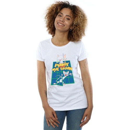 Vêtements Femme T-shirts manches longues Animaniacs Pinky And The Brain Laboratory Blanc