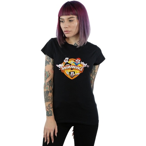 Vêtements Femme T-shirts manches longues Animaniacs Group Shield Noir