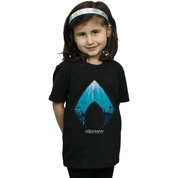 Vêtements Fille T-shirts manches longues Dc Comics Aquaman Ocean Logo Noir