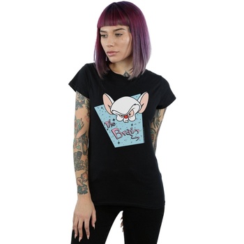 Vêtements Femme T-shirts manches longues Animaniacs The Brain Mugshot Noir
