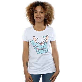 Vêtements Femme T-shirts manches longues Animaniacs The Brain Mugshot Blanc