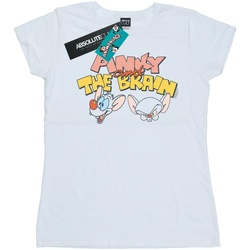 Vêtements Femme T-shirts manches longues Animaniacs Pinky And The Brain Heads Blanc