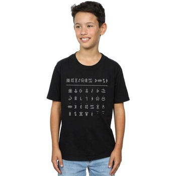 Vêtements Garçon T-shirts manches courtes Disney Artemis Fowl Gnommish Alphabet Noir