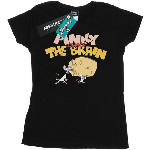 Vêtements Femme T-shirts manches longues Animaniacs Pinky And The Brain Cheese Head Noir