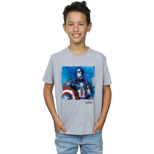Vêtements Garçon T-shirts manches courtes Marvel Captain America Art Gris