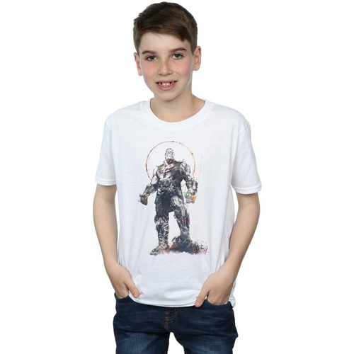 Vêtements Garçon T-shirts manches courtes Marvel Avengers Infinity War Thanos Sketch Blanc