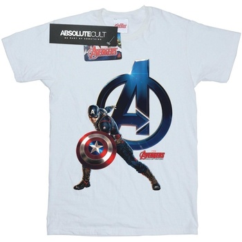 Vêtements Fille T-shirts manches longues Marvel Captain America Pose Blanc