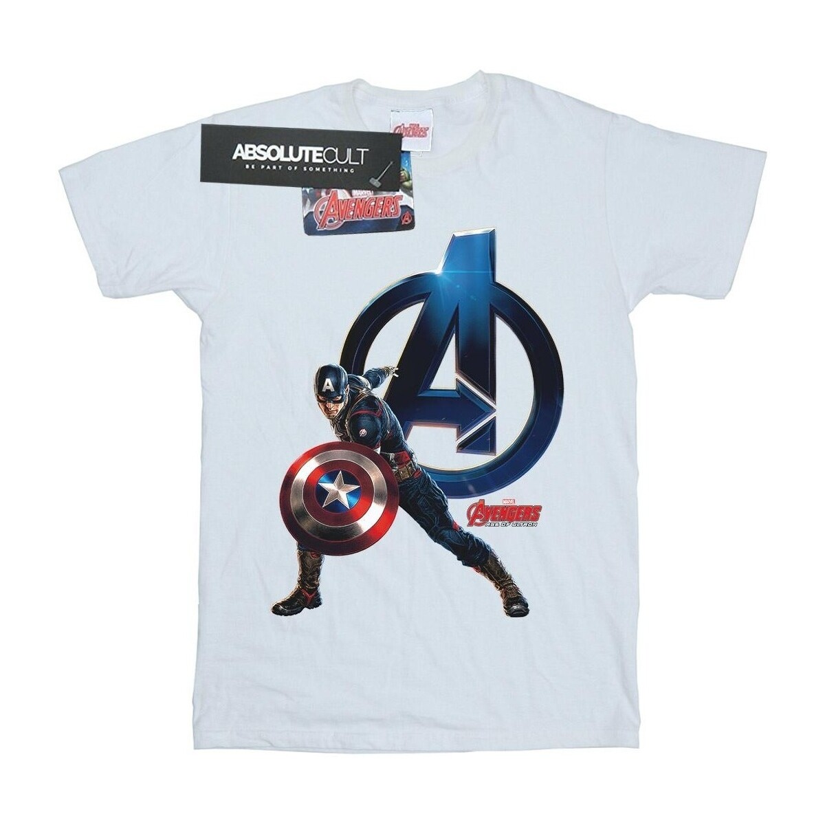 Vêtements Fille T-shirts manches longues Marvel Captain America Pose Blanc