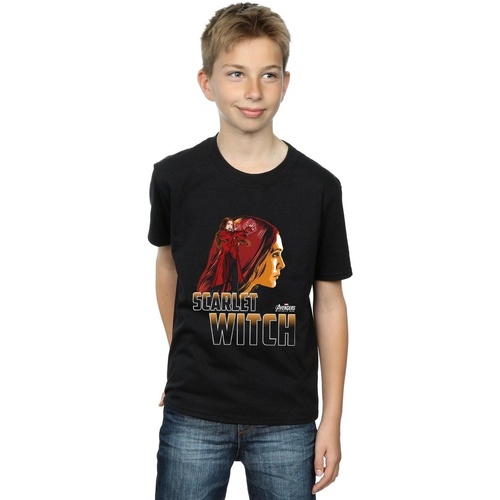 Vêtements Garçon T-shirts manches courtes Marvel Avengers Infinity War Scarlet Witch Character Noir