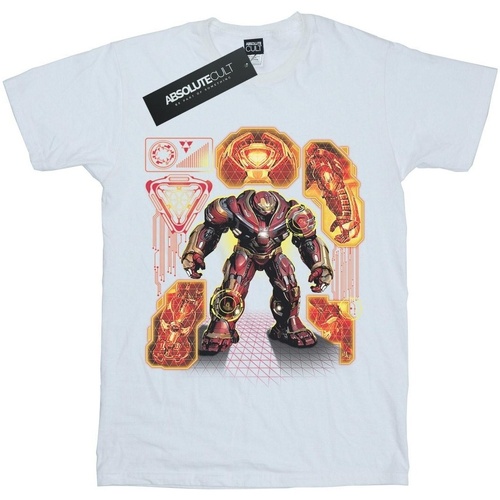 Vêtements Fille T-shirts manches longues Marvel Avengers Infinity War Hulkbuster Blueprint Blanc