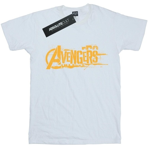 Vêtements Fille T-shirts manches longues Marvel Avengers Infinity War Orange Logo Blanc