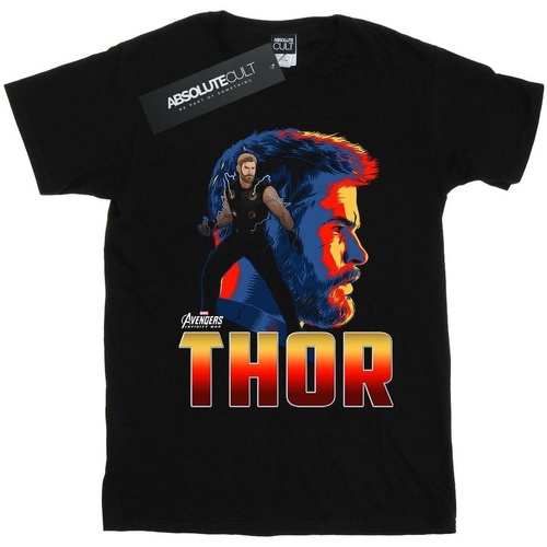 Vêtements Fille T-shirts manches longues Marvel Avengers Infinity War Thor Character Noir