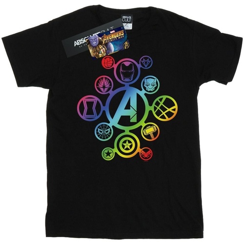 Vêtements Fille T-shirts manches longues Marvel Avengers Infinity War Rainbow Icons Noir