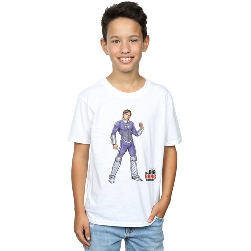 Vêtements Garçon T-shirts manches courtes The Big Bang Theory Raj Superhero Blanc