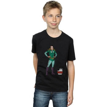 Vêtements Garçon T-shirts manches courtes The Big Bang Theory Sheldon Superhero Noir