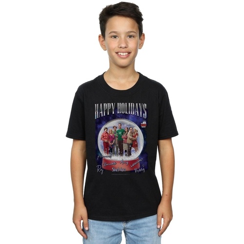 Vêtements Garçon T-shirts manches courtes The Big Bang Theory Happy Holidays Noir