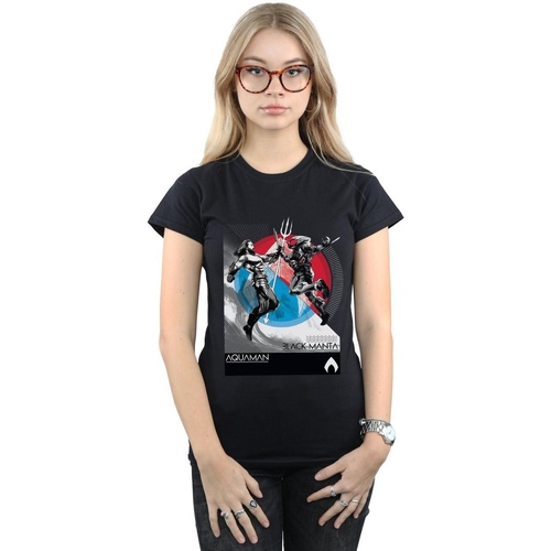 Vêtements Femme T-shirts manches longues Dc Comics Aquaman Vs Black Manta Noir