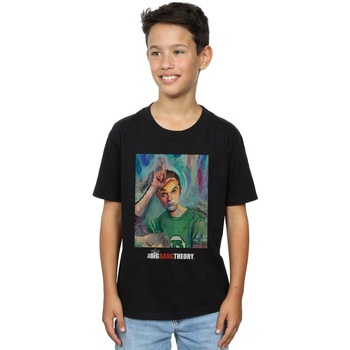 Vêtements Garçon T-shirts manches courtes The Big Bang Theory Sheldon Loser Painting Noir
