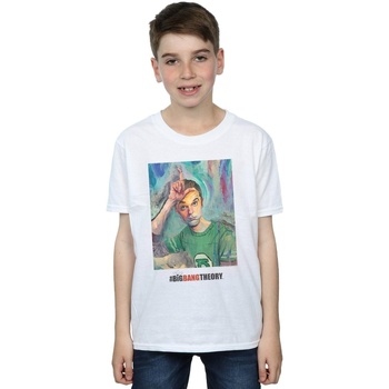 Vêtements Garçon T-shirts manches courtes The Big Bang Theory Sheldon Loser Painting Blanc