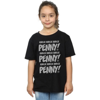 Vêtements Fille T-shirts manches longues The Big Bang Theory Sheldon Knock Knock Penny Noir