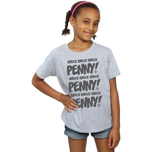 Vêtements Fille T-shirts manches longues The Big Bang Theory Sheldon Knock Knock Penny Gris