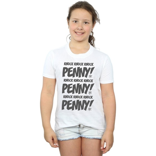 Vêtements Fille T-shirts manches longues The Big Bang Theory Sheldon Knock Knock Penny Blanc